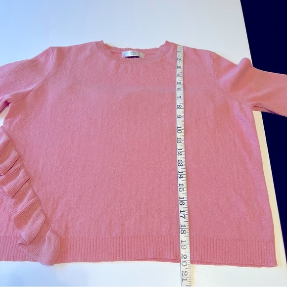 ALANIZ ruffled asymmetric pullover sweater, lightweight, pink, size M - Picture 6 of 10